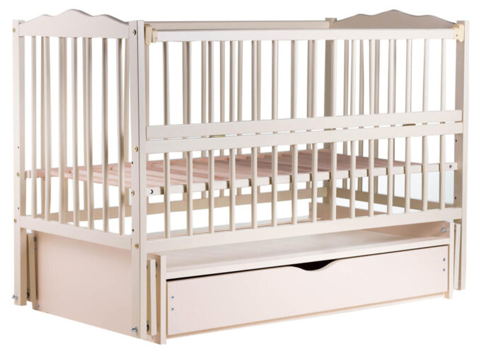 Кровать Babyroom Веселка DVMYO-3 маятник, ящик, откидной бок бук слоновая кость