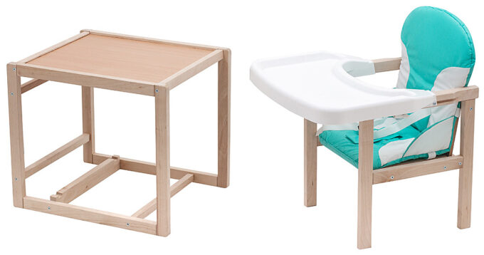 Стульчик-трансформер Babyroom Пони-230 eko бирюзовый / белый