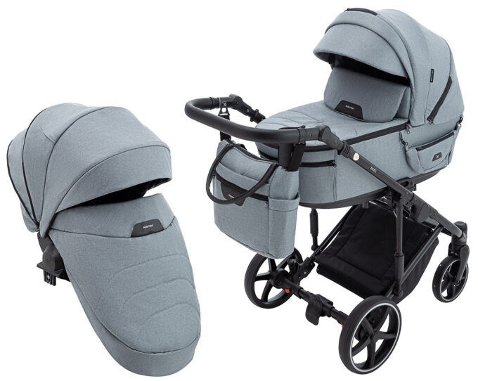 Коляска 2 в 1 Adamex Ziko Tip TK-60 тёмно-серый
