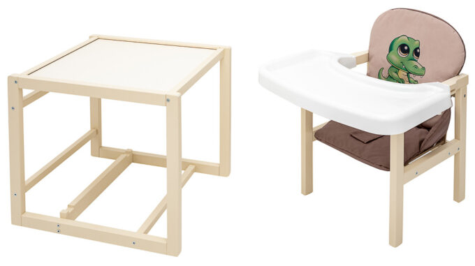 Стульчик-трансформер Babyroom Пеппи-260 слоновая кость капучино / шоколад (крокодил)