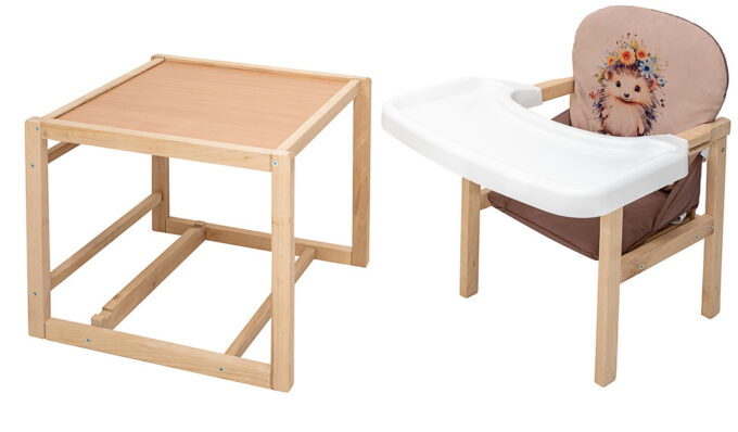 Стульчик-трансформер Babyroom Пеппи-230 eko капучино/шоколад (ежик, цветы)