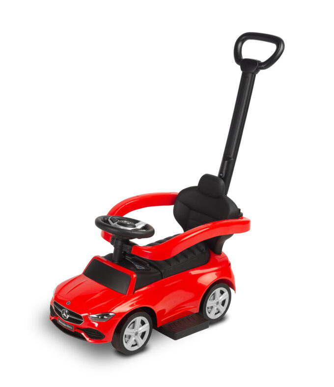 Машинка для катания Caretero (Toyz) Mercedes C-CLASS с родительской ручкой Red
