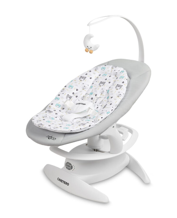 Детский шезлонг-качалка 2 в 1 Caretero Noco Grey