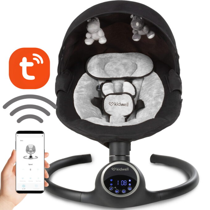 Укачивающий центр Kidwell 2в1 REVE Black/Silver