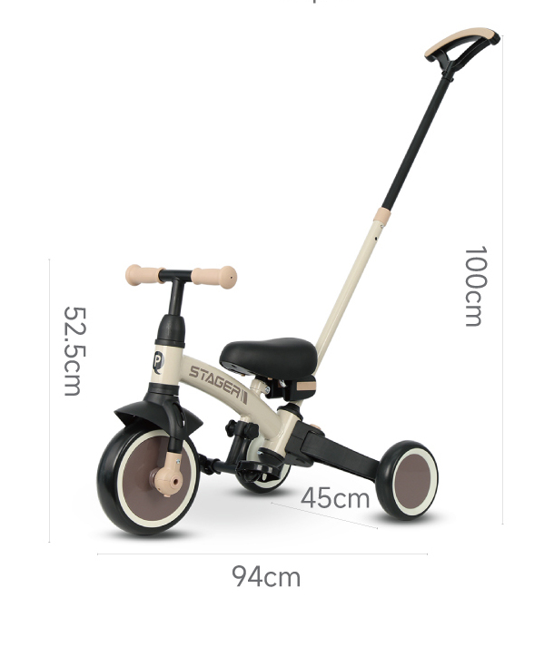 Велосипед з ручкою - біговел Stager 3 в1 Beige-Pink - Зображення 6