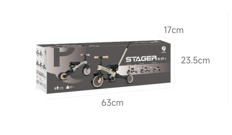 Велосипед з ручкою - біговел Stager 3 в1 Silver - Зображення 6