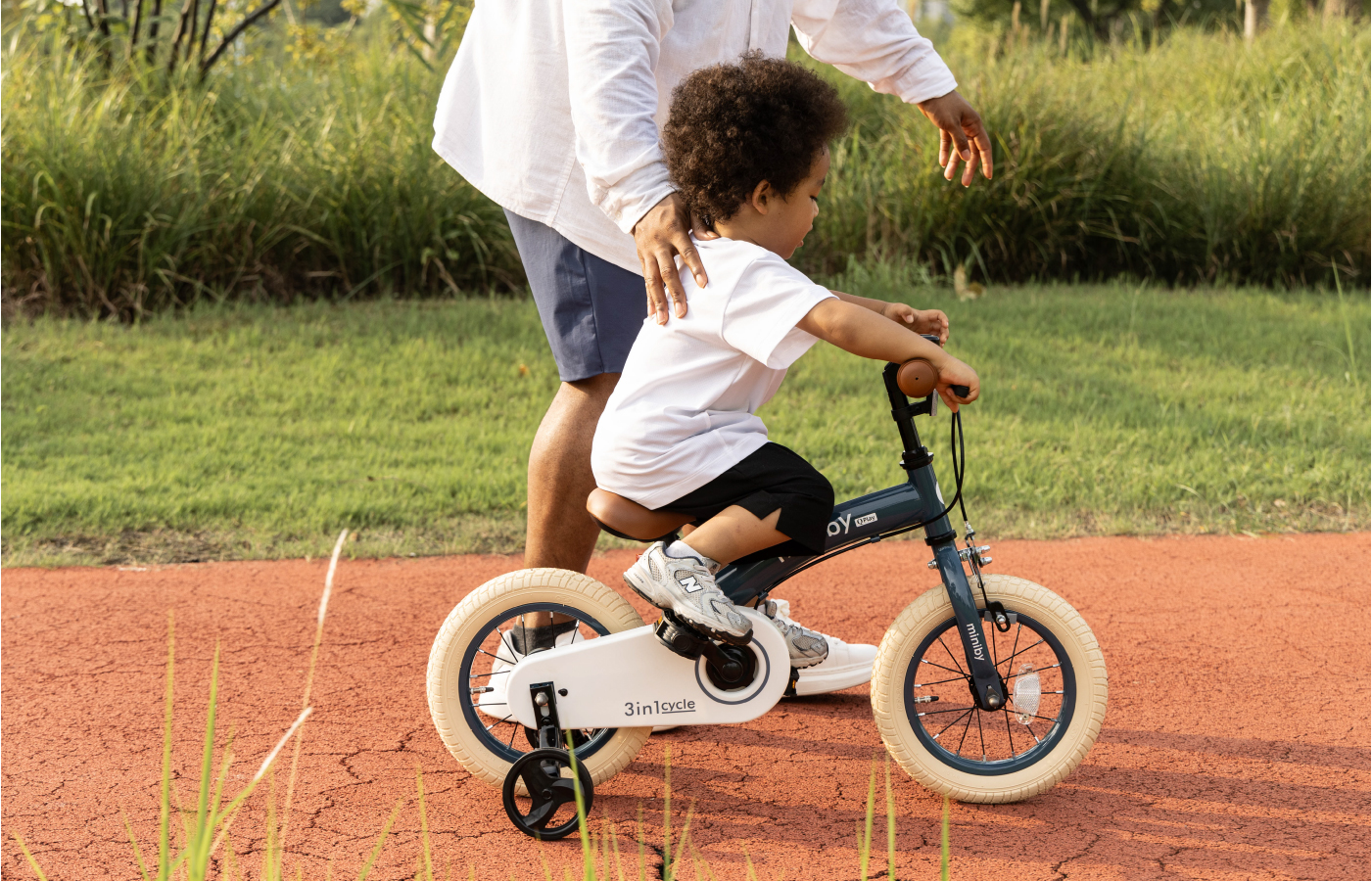 Велосипед - біговел Miniby 3в1/12" Grey-Blue - Зображення 3