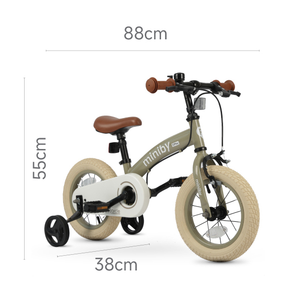 Велосипед - біговел Miniby 3в1/12" Grey-Green - Зображення 14