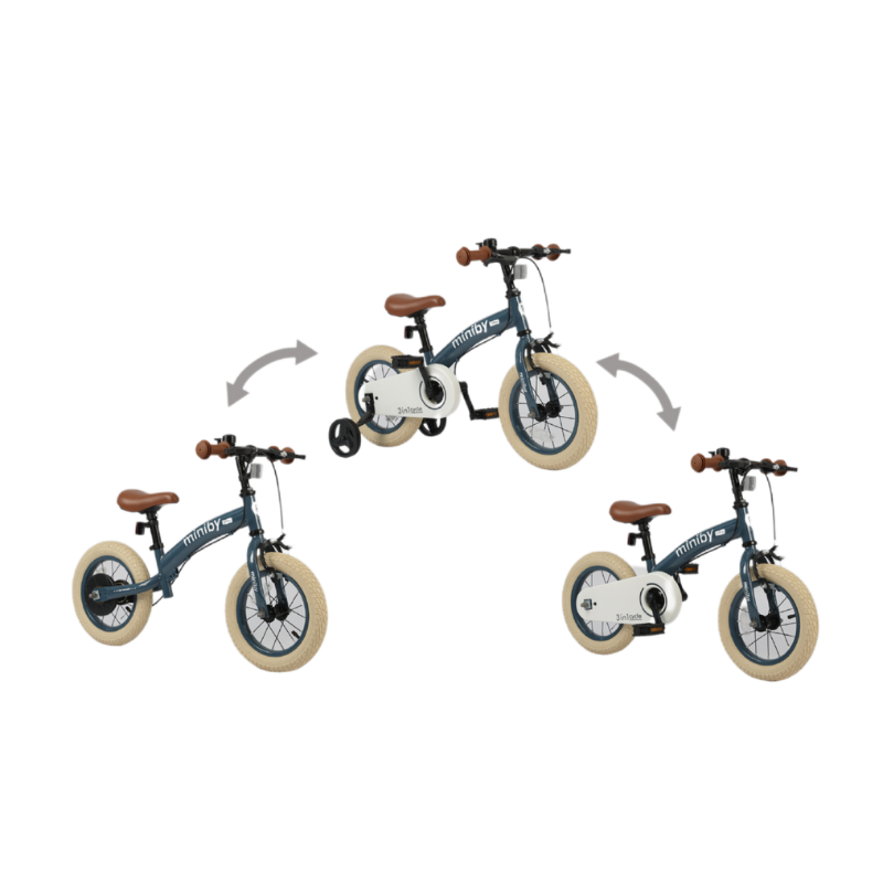 Велосипед - біговел Miniby 3в1/12" Grey-Blue - Зображення 2