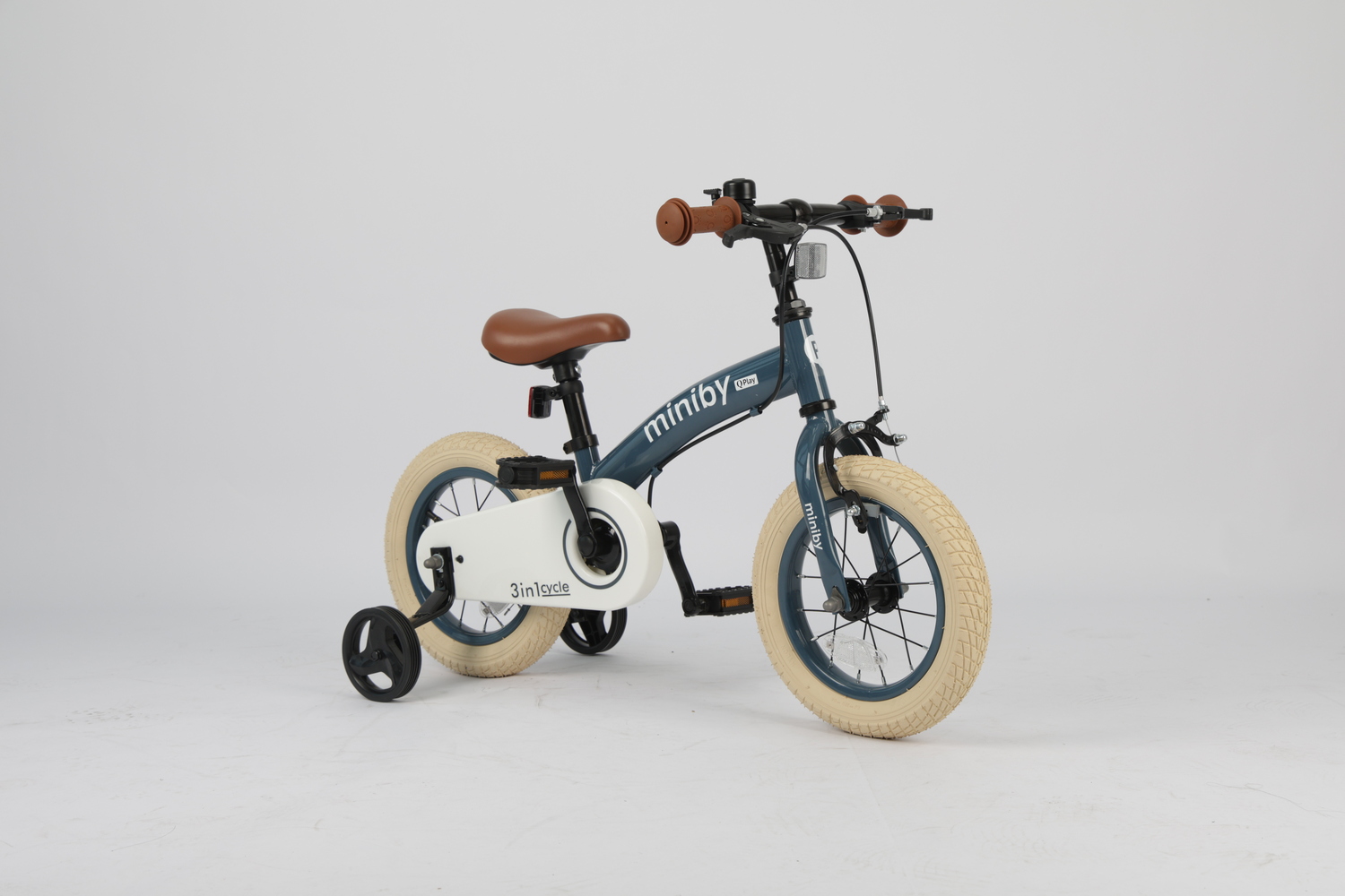 Велосипед - біговел Miniby 3в1/12" Grey-Blue - Зображення 4