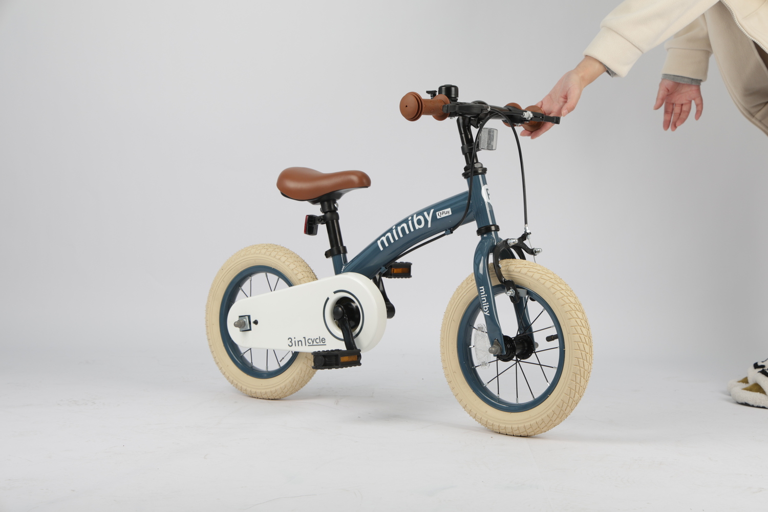 Велосипед - біговел Miniby 3в1/12" Grey-Blue - Зображення 6