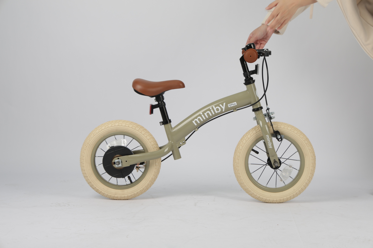 Велосипед - біговел Miniby 3в1/12" Grey-Green - Зображення 13