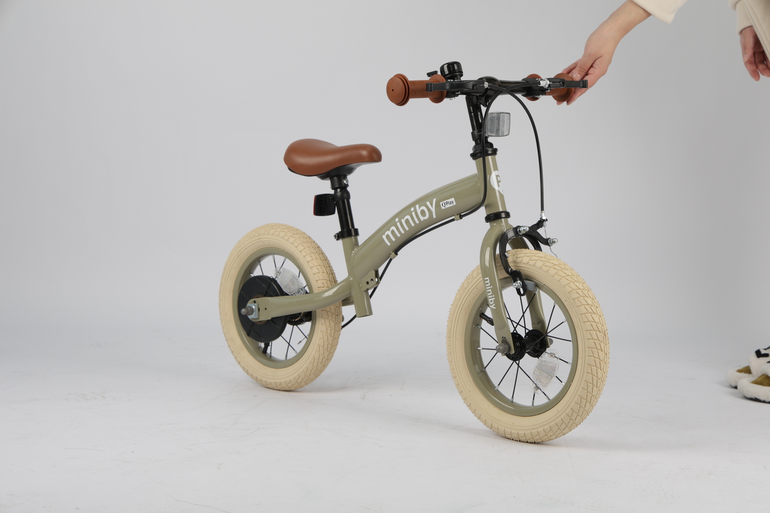 Велосипед - біговел Miniby 3в1/12" Grey-Green - Зображення 5