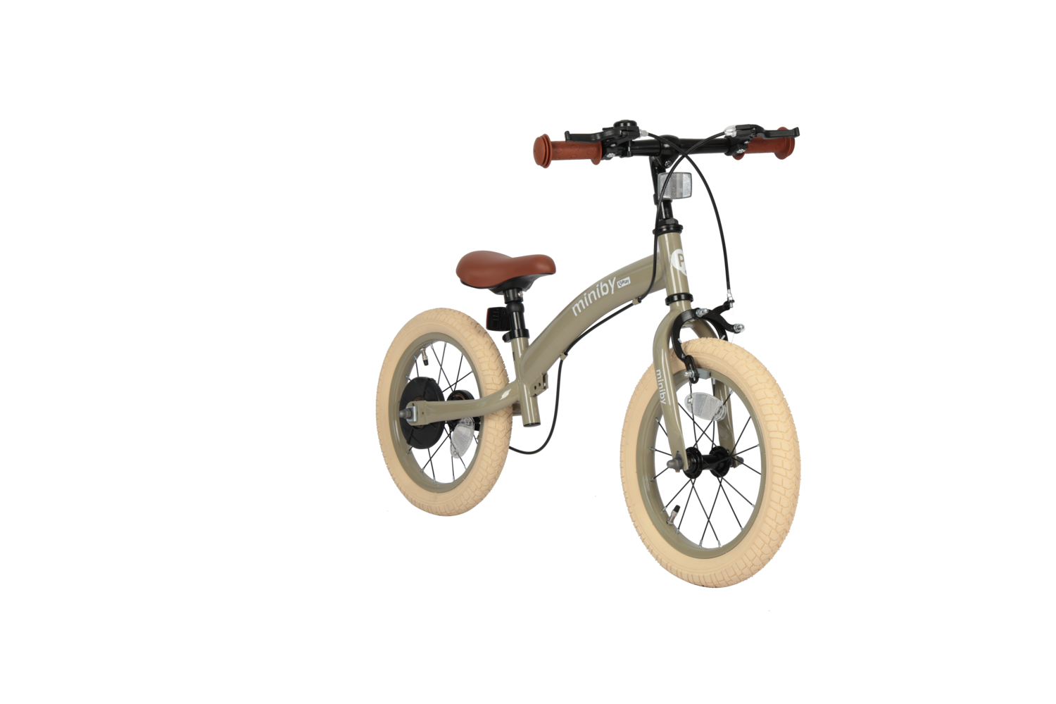 Велосипед - біговел Miniby 3в1/14" Grey-Green - Зображення 3