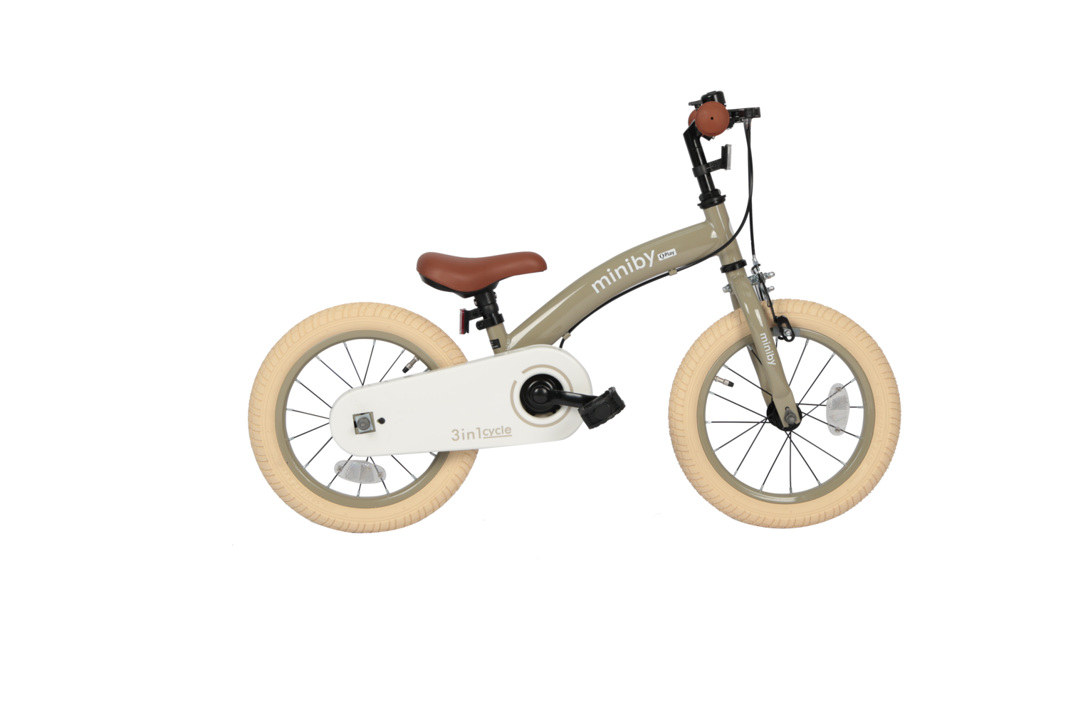 Велосипед - біговел Miniby 3в1/14" Grey-Green - Зображення 5