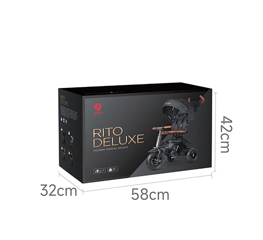 Велосипед складаний триколісний дитячий Rito Deluxe Black - Зображення 3