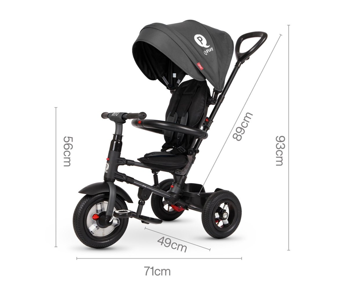 Велосипед складаний триколісний дитячий Rito Rubber Black - Зображення 4