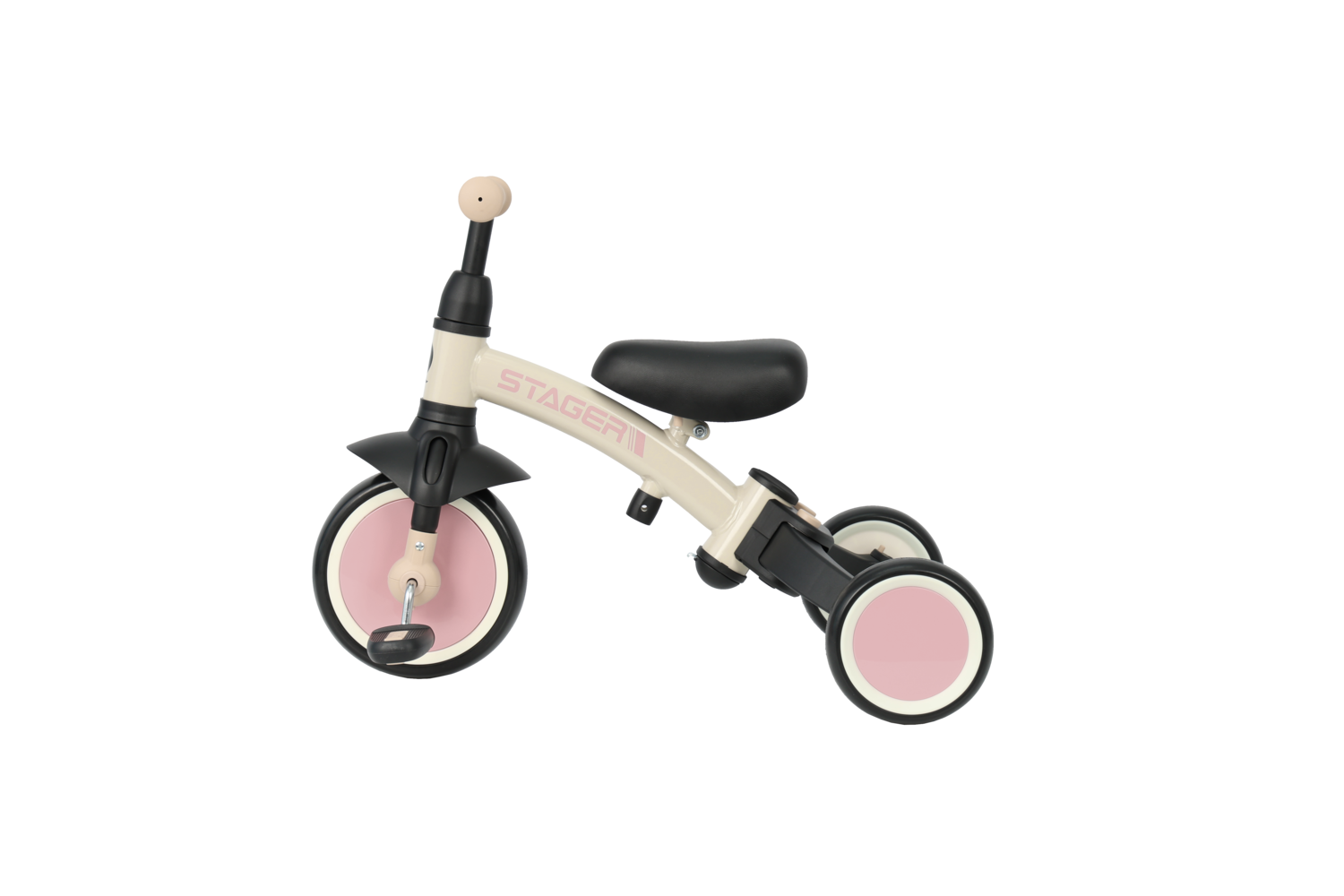 Велосипед з ручкою - біговел Stager 3 в1 Beige-Pink - Зображення 3