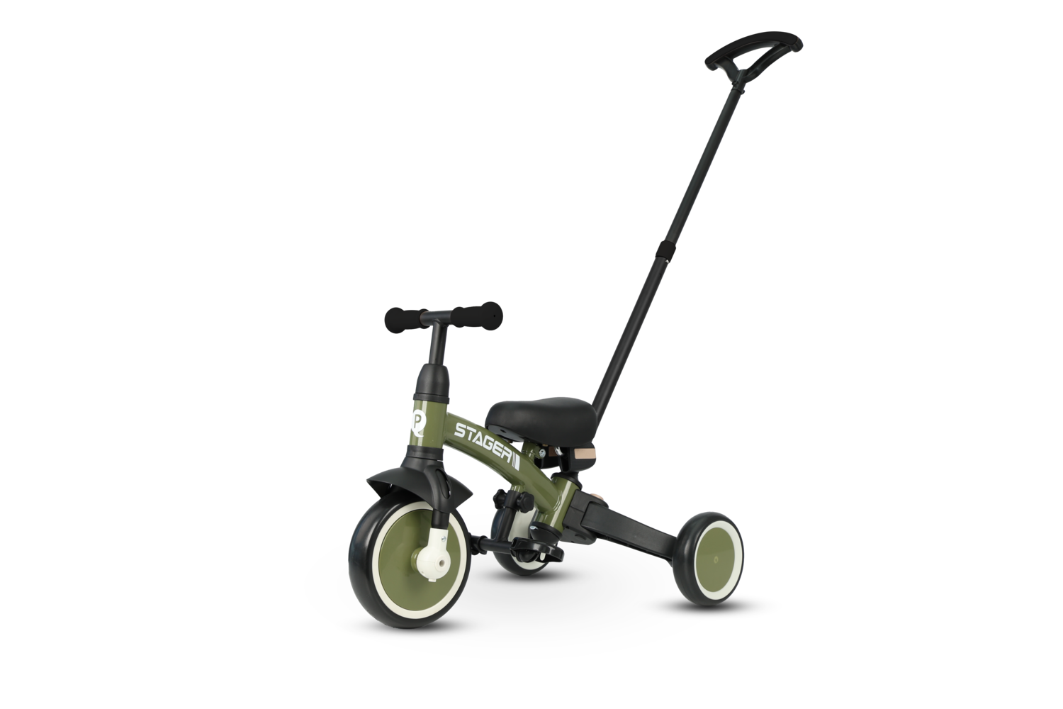 Велосипед з ручкою - біговел Stager 3 в1 Dark Green