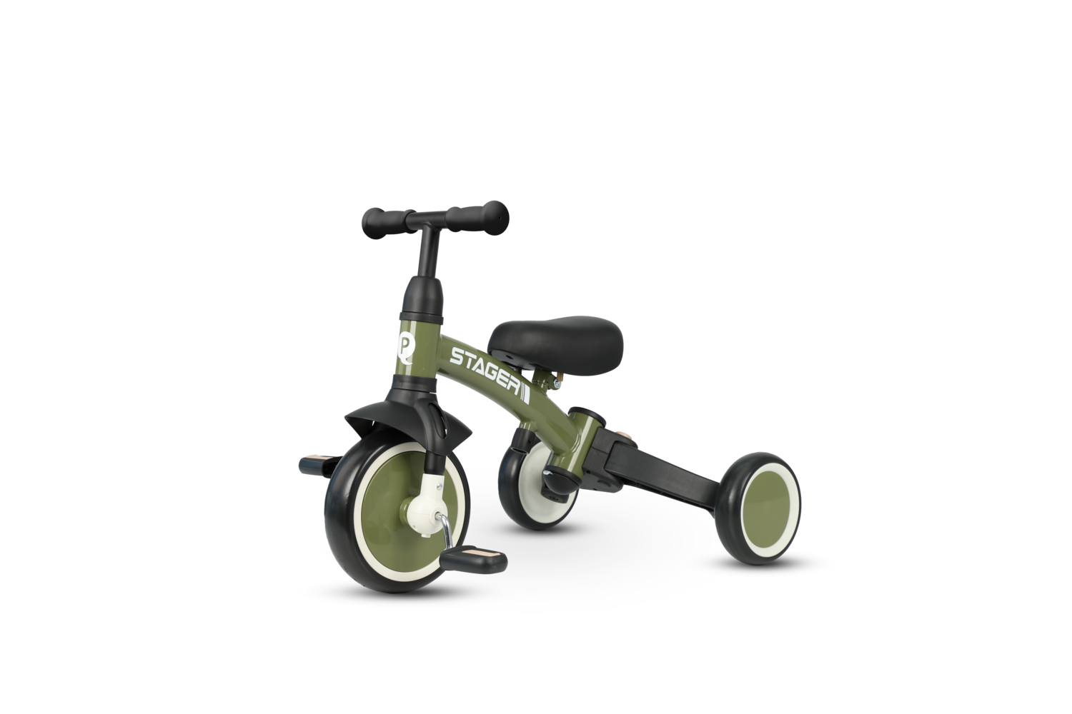 Велосипед з ручкою - біговел Stager 3 в1 Dark Green - Зображення 2