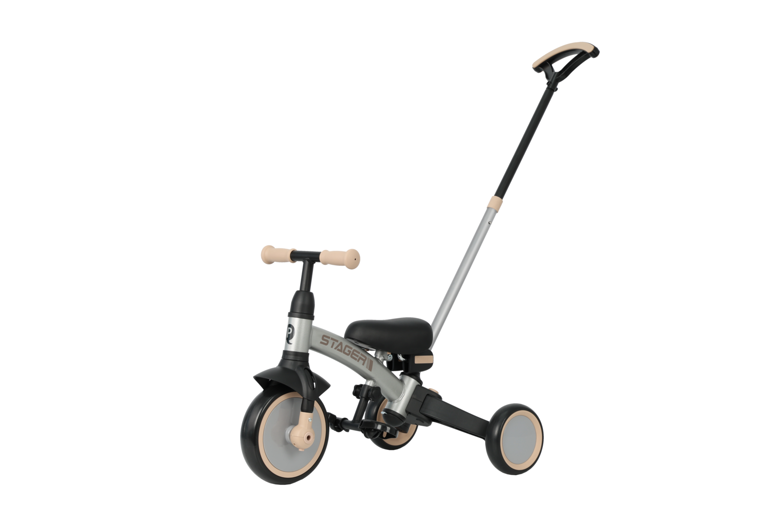 Велосипед з ручкою - біговел Stager 3 в1 Silver