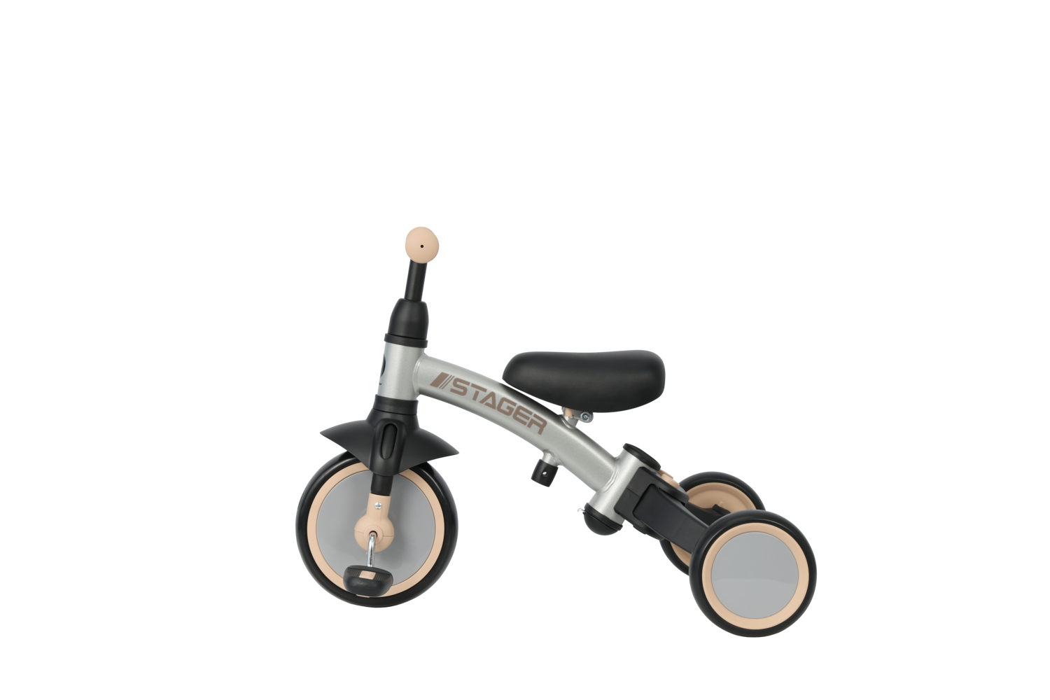 Велосипед з ручкою - біговел Stager 3 в1 Silver - Зображення 3