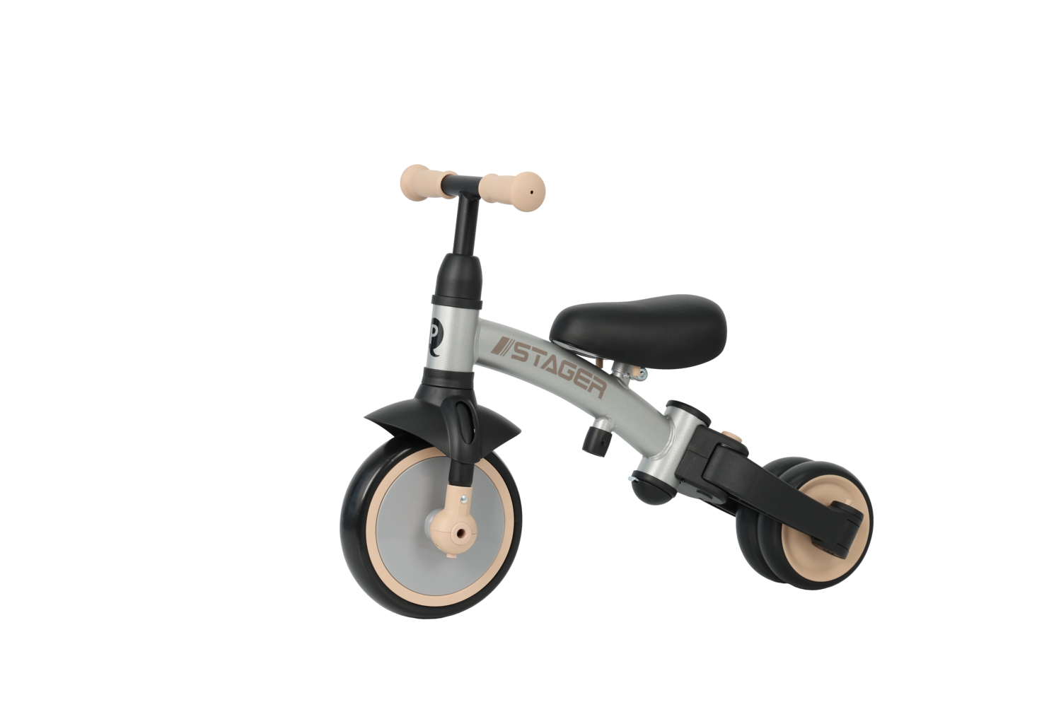 Велосипед з ручкою - біговел Stager 3 в1 Silver - Зображення 2