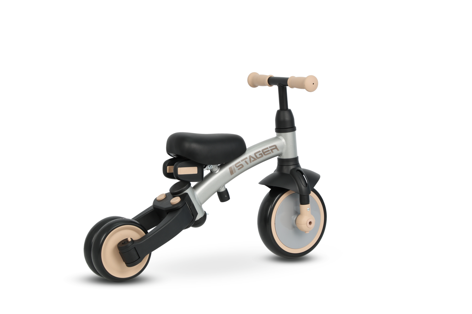 Велосипед з ручкою - біговел Stager 3 в1 Silver - Зображення 4