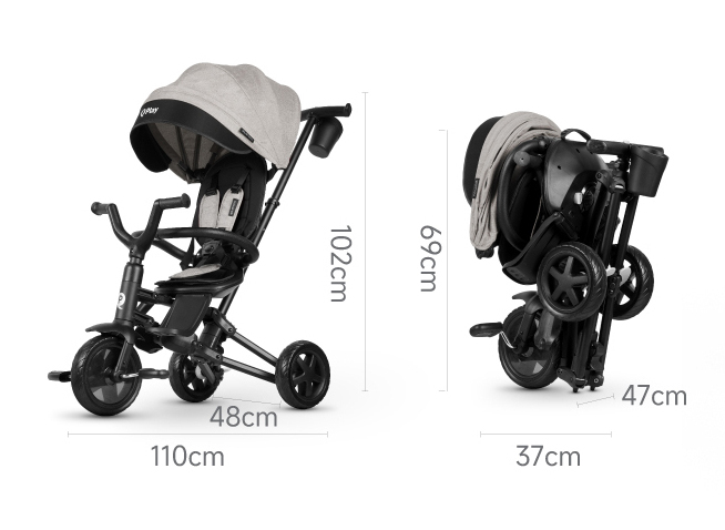 Велосипед складаний триколісний дитячий Nova Niello Black - Зображення 6