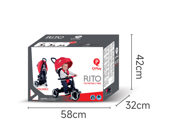 Велосипед складаний триколісний дитячий Rito EVA Black - Зображення 11