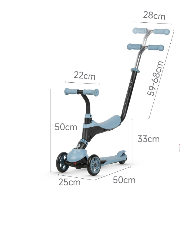 Самокат триколісний дитячий 5 в 1 Sema Blue - Зображення 9